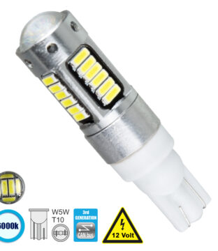 Λάμπα Αυτοκίνητου T10 W5W 3rd Generation Can-Bus Series LED 30 SMD 4014 6W 900lm 360° DC 12V IP20 Ψυχρό Λευκό 6000K