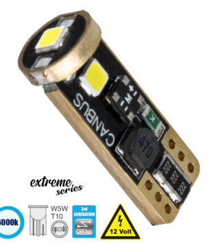 Λάμπα Αυτοκίνητου T10 W5W 3rd Generation Can-Bus Extreme Series LED 3 SMD 3030 3W 423lm 360° DC 12V IP20 Ψυχρό Λευκό 6000K