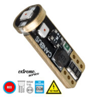 Λάμπα Αυτοκίνητου T10 W5W 3rd Generation Can-Bus Extreme Series LED 3 SMD 3030 3W 360lm 360° DC 12V IP20 Κόκκινο