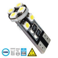 Λάμπα Αυτοκίνητου T10 W5W 2rd Generation Can-Bus Series LED 8 SMD 1210 2.6W 390lm 360° DC 12V IP20 Ψυχρό Λευκό 6000K