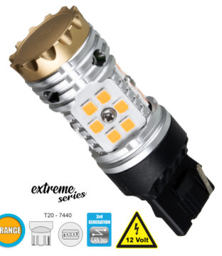 Λάμπα Αυτοκίνητου T20 – 7440 – W21W 3rd Generation Can-Bus Extreme Series LED 30 SMD 3030 24W 2880lm 360° DC 12V IP20 Πορτοκαλί