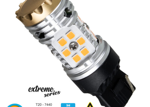 Λάμπα Αυτοκίνητου T20 - 7440 - W21W 3rd Generation Can-Bus Extreme Series LED 30 SMD 3030 24W 2880lm 360° DC 12V IP20 Πορτοκαλί