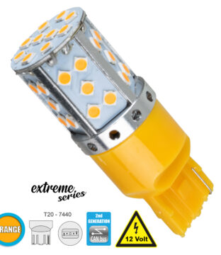 Λάμπα Αυτοκίνητου T20 – 7440 – W21W 2rd Generation Can-Bus Extreme Series LED 35 SMD 3030 17W 2040lm 360° DC 12V IP20 Πορτοκαλί