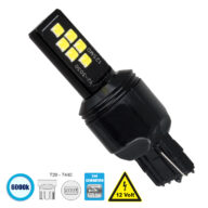 Λάμπα Αυτοκίνητου T20 – 7440 – W21W 2nd Generation Can-Bus Series LED 12 SMD 3030 8W 1200lm 360° DC 12V IP20 Ψυχρό Λευκό 6000K