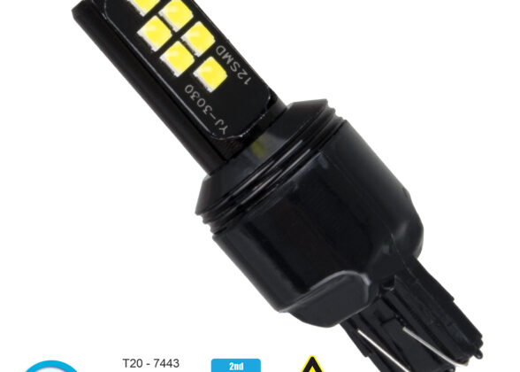 Λάμπα Αυτοκίνητου T20 - 7443 - W21/5W 2nd Generation Can-Bus Series LED 12 SMD 3030 8W 1200lm 360° DC 12V IP20 Ψυχρό Λευκό 6000K