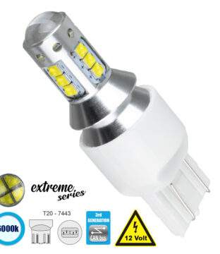 Λάμπα Αυτοκίνητου T20 – 7443 – W21/5W 3rd Generation Can-Bus Extreme Series LED 16 CREE XBD 15W 2115lm 360° DC 12V IP20 Ψυχρό Λευκό 6000K