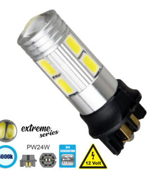 Λάμπα Αυτοκίνητου PW24W 3rd Generation Can-Bus Extreme Series LED 10 SMD 5630 5W 750lm 360° DC 12V IP20 Ψυχρό Λευκό 6000K