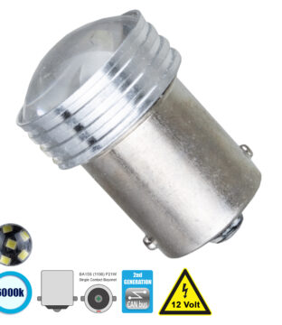 Λάμπα Αυτοκίνητου 1156 – BA15S – P21W 2nd Generation Can-Bus Series LED 6 SMD 2835 3W 450lm 120° DC 12V IP20 Ψυχρό Λευκό 6000K