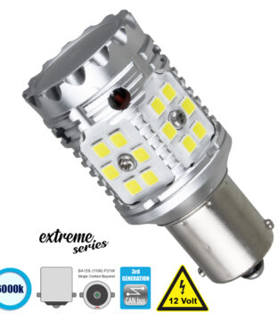 Λάμπα Αυτοκίνητου 1156 – BA15S – P21W 3rd Generation Can-Bus Extreme Series LED 24 SMD 3030 28W 4200lm 360° DC 12V IP20 Ψυχρό Λευκό 6000K