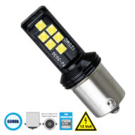 Λάμπα Αυτοκίνητου 1156 – BA15S – P21W 2nd Generation Can-Bus Series LED 12 SMD 3030 8W 1200lm 360° DC 12V IP20 Ψυχρό Λευκό 6000K