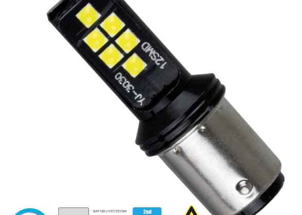 Λάμπα Αυτοκίνητου 1157 - BAY15D - P21/5W 2nd Generation Can-Bus Series LED 12 SMD 3030 8W 1200lm 360° DC 12V IP20 Ψυχρό Λευκό 6000K