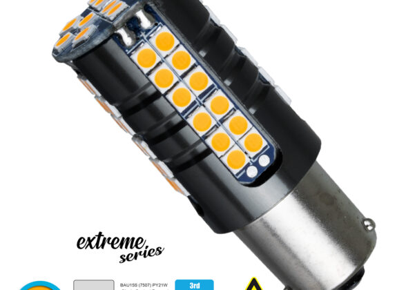 Λάμπα Αυτοκίνητου 7507 - BAU15S - PY21W 3rd Generation Can-Bus Extreme Series LED 66 SMD 3030 15W 1800lm 360° DC 12V IP20 Πορτοκαλί