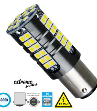 Λάμπα Αυτοκίνητου 1157 – BAY15D – P21/5W 3rd Generation Can-Bus Extreme Series LED 66 SMD 3030 15W 2250lm 360° DC 12V IP20 Ψυχρό Λευκό 6000K