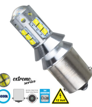 Λάμπα Αυτοκίνητου 1156 – BA15S – P21W 3rd Generation Can-Bus Extreme Series LED 16 CREE XBD 15W 2115lm 360° DC 12V IP20 Ψυχρό Λευκό 6000K