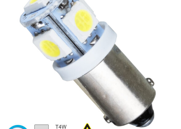 Λάμπα Αυτοκίνητου BA9S - T4W LED 5 SMD 5050 2W 300lm 360° DC 12V IP20 Ψυχρό Λευκό 6000K