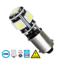 Λάμπα Αυτοκίνητου BA9S – T4W 2nd Generation Can-Bus Series LED 5 SMD 5050 2W 300lm 360° DC 12V IP20 Ψυχρό Λευκό 6000K