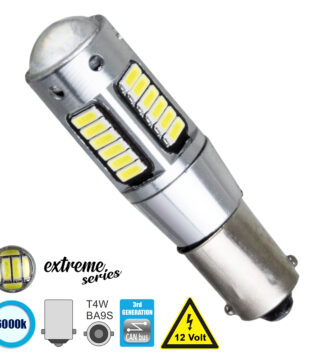 Λάμπα Αυτοκίνητου BA9S – T4W 3rd Generation Can-Bus Extreme Series LED 30 SMD 4014 6W 900lm 360° DC 12V IP20 Ψυχρό Λευκό 6000K