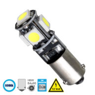 Λάμπα Αυτοκίνητου BAx9S – H6W 2nd Generation Can-Bus Series LED 5 SMD 5050 2W 300lm 360° DC 12V IP20 Ψυχρό Λευκό 6000K