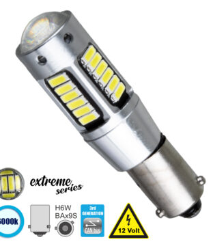 Λάμπα Αυτοκίνητου BAx9S – H6W 3rd Generation Can-Bus Extreme Series LED 30 SMD 4014 6W 900lm 360° DC 12V IP20 Ψυχρό Λευκό 6000K