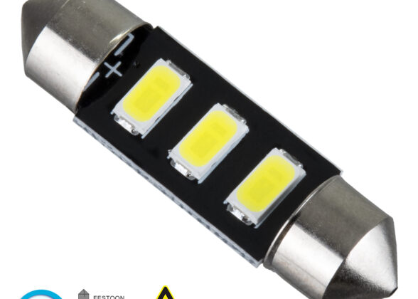 Λάμπα Αυτοκίνητου 36mm FESTOON - C5W LED 3 SMD 5630 1.5W 225lm 120° DC 12V IP20 Ψυχρό Λευκό 6000K