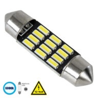 Λάμπα Αυτοκίνητου 36mm FESTOON – C5W LED 12 SMD 5630 3W 450lm 120° DC 12V IP20 Ψυχρό Λευκό 6000K