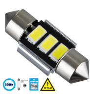 Λάμπα Αυτοκίνητου 31mm FESTOON – C5W 2nd Generation Can-Bus Series LED 3 SMD 5630 2W 300lm 120° DC 12V IP20 Ψυχρό Λευκό 6000K