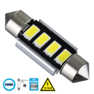 Λάμπα Αυτοκίνητου 36mm FESTOON – C5W 2nd Generation Can-Bus Series LED 4 SMD 5630 3W 450lm 120° DC 12V IP20 Ψυχρό Λευκό 6000K