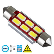 Λάμπα Αυτοκίνητου 39mm FESTOON – C5W 2nd Generation Can-Bus Series LED 6 SMD 5630 4W 600lm 120° DC 12V IP20 Ψυχρό Λευκό 6000K