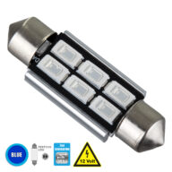 Λάμπα Αυτοκίνητου 39mm FESTOON – C5W 2nd Generation Can-Bus Series LED 6 SMD 5630 4W 480lm 120° DC 12V IP20 Μπλε