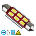 Λάμπα Αυτοκίνητου 42mm FESTOON - C5W 2nd Generation Can-Bus Series LED 6 SMD 5630 4W 600lm 120° DC 12V IP20 Ψυχρό Λευκό 6000K