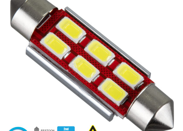 Λάμπα Αυτοκίνητου 42mm FESTOON - C5W 2nd Generation Can-Bus Series LED 6 SMD 5630 4W 600lm 120° DC 12V IP20 Ψυχρό Λευκό 6000K