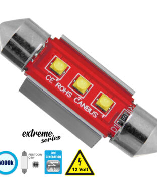 Λάμπα Αυτοκίνητου 36mm FESTOON – C5W 3rd Generation Can-Bus Extreme Series LED 3 CREE XBD 7.5W 1058lm 120° DC 12V IP20 Ψυχρό Λευκό 6000K