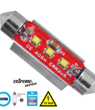 Λάμπα Αυτοκίνητου 42mm FESTOON – C5W 3rd Generation Can-Bus Extreme Series LED 3 CREE XBD 7.5W 1058lm 120° DC 12V IP20 Ψυχρό Λευκό 6000K