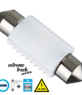 Λάμπα Αυτοκινήτου & Φορτηγού 36mm FESTOON – C5W 3rd Generation Can-Bus Extreme Truck Series LED 2 SMD 3030 3W 450lm 120° DC 12-24V IP20 Ψυχρό Λευκό 6000K