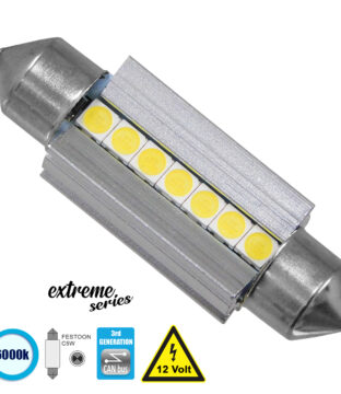 Λάμπα Αυτοκινήτου 39mm FESTOON – C5W 3rd Generation Can-Bus Extreme Series LED 7 SMD 3030 7W 1050lm 120° DC 12V IP20 Ψυχρό Λευκό 6000K