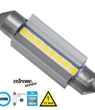 Λάμπα Αυτοκινήτου 42mm FESTOON – C5W 3rd Generation Can-Bus Extreme Series LED 8 SMD 3030 8W 1200lm 120° DC 12V IP20 Ψυχρό Λευκό 6000K