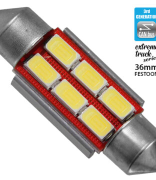 Σωληνωτός LED Extreme Truck Series Can-Bus 3ης Γενιάς 36mm 4.5w 24V Ψυχρό Λευκό 6000k GloboStar 81342