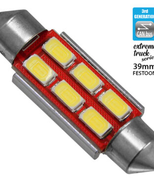 Σωληνωτός LED Extreme Truck Series Can-Bus 3ης Γενιάς 39mm 4.5w 24V Ψυχρό Λευκό 6000k GloboStar 81343