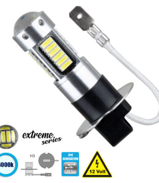 Λάμπα Αυτοκίνητου H3 3rd Generation Can-Bus Extreme Series LED 30 SMD 4014 6W 900lm 360° DC 12V IP20 Ψυχρό Λευκό 6000K