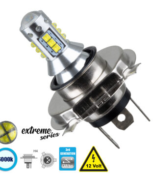 Λάμπα Αυτοκίνητου H4 3rd Generation Can-Bus Extreme Series LED 16 CREE XBD 15W 2115lm 360° DC 12V IP20 Ψυχρό Λευκό 6000K