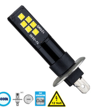 H1 2nd Generation Can-Bus Series LED 12 SMD 3030 8W 1200lm 360° DC 12V IP20 Ψυχρό Λευκό 6000K