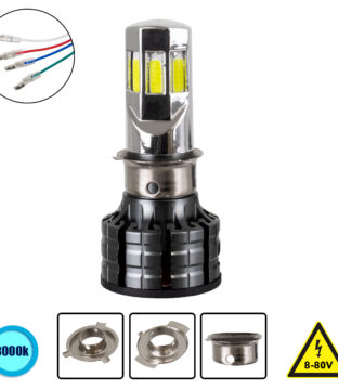 H4/HS1 KIT Βασικού Φωτισμού Μοτοσυκλέτας 2nd Generation Can-Bus Series LED CREE CXB COB 60W 6000lm DC 8-80V Αδιάβροχο IP67 Ψυχρό Λευκό 8000K