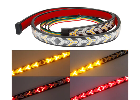 Car Backlit LED Strip Εύκαμπτη Ταινία 100cm Σήμανσης DRL Αυτοκινήτου 3 Προγραμμάτα Φωτισμού LED SMD 5050 12W DC 9-30V Αδιάβροχη IP65 Πορτοκαλί - Κόκκινο - 2 Χρόνια Εγγύηση