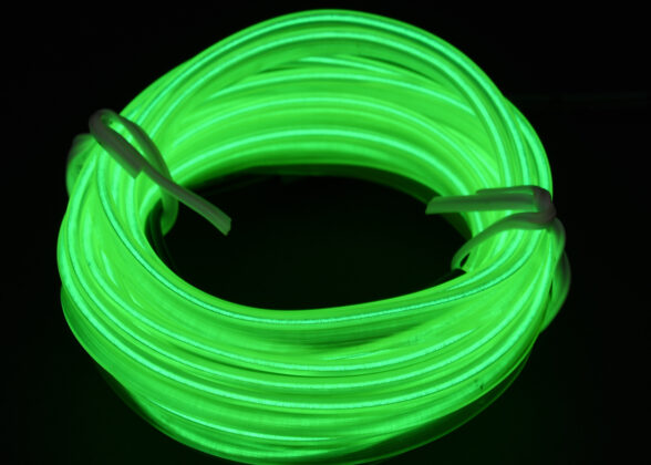 TUBE 360° Degree Διακοσμητική EL-Wire Neon Αυτοκινήτου Κορδόνι ΣΕΤ 3m 1W/3m 30lm/m 360° DC 12V με Βύσμα Αναπτήρα Αυτοκινήτου Αδιάβροχη IP68 Πράσινο Φωσφορούχο