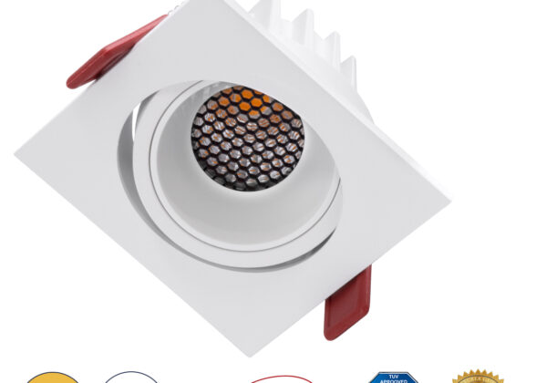 Χωνευτό LED Spot Downlight TrimLess Μ8.5xΠ8.5cm 10W 1250lm 38° AC 220-240V IP20 Μ8.5 x Π8.5 x Υ6.6cm - Τετράγωνο - Κινούμενο - Λευκό & Anti-Glare HoneyComb - Θερμό Λευκό 2700K - Bridgelux COB - 5 Years Warranty