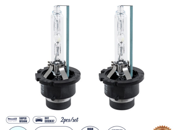 Λάμπες Αυτοκινήτου HID Xenon D4S Super Vision High Brightness +80% Can-Bus DOT ECER37 360° DC 12-24V IP20 Φ3.2 x Υ7.6cm Ψυχρό Λευκό 6000K - Σετ 2 Τεμαχίων