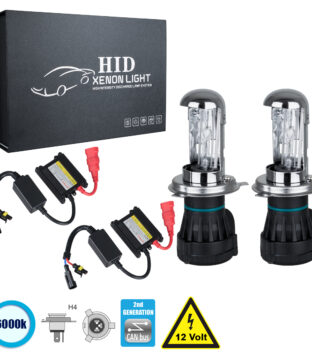 H4 CB Line KIT Βασικού Φωτισμού Αυτοκινήτου & Μοτοσυκλέτας 2nd Generation Can-Bus Series Bi-XENON 70W 6400lm DC 9-16V Αδιάβροχο IP65 Ψυχρό Λευκό 6000K