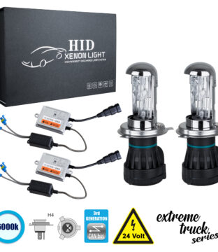 H4 XCB Line KIT Βασικού Φωτισμού Φορτηγού 3rd Generation Can-Bus Extreme Truck Series Bi-XENON 110W 10350lm DC 24V Αδιάβροχο IP65 Ψυχρό Λευκό 6000K