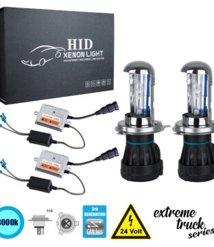 H4 XCB Line KIT Βασικού Φωτισμού Φορτηγού 3rd Generation Can-Bus Extreme Truck Series Bi-XENON 110W 10350lm DC 24V Αδιάβροχο IP65 Ψυχρό Λευκό 8000K