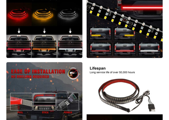 Car Backlit LED Strip Εύκαμπτη Ταινία 150cm Σήμανσης DRL Αυτοκινήτου 6 Προγραμμάτων Φωτισμού LED SMD 2835 80W DC 12V Αδιάβροχη IP68 Πορτοκαλί - Κόκκινο - Ψυχρό Λευκό 6000K